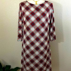Plaid Stretch Check Bodycon Knee Length Dress
